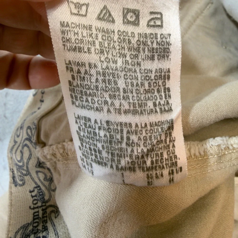 Lee Womens Comfort Waistband Khaki Tan Stretch Straight Leg Pants Size 14 Medium - Picture 8 of 11